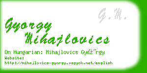 gyorgy mihajlovics business card